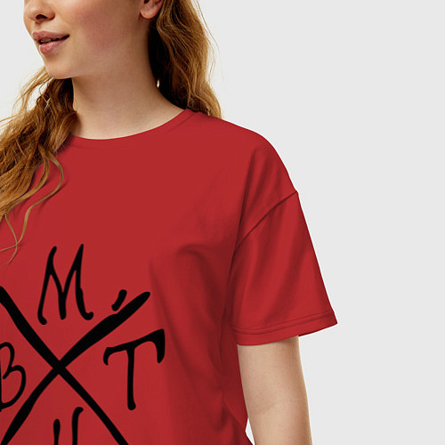Женская футболка оверсайз BMTH / Красный – фото 3