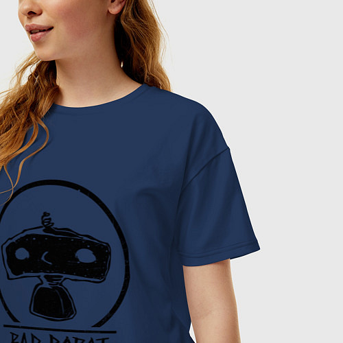 Женская футболка оверсайз Bad Robot / Тёмно-синий – фото 3