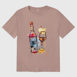 Футболка оверсайз женская Винишко, цвет: пыльно-розовый