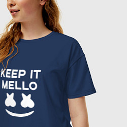 Футболка оверсайз женская Keep it Mello, цвет: тёмно-синий — фото 2