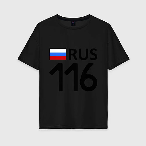 Женская футболка оверсайз RUS 116 / Черный – фото 1