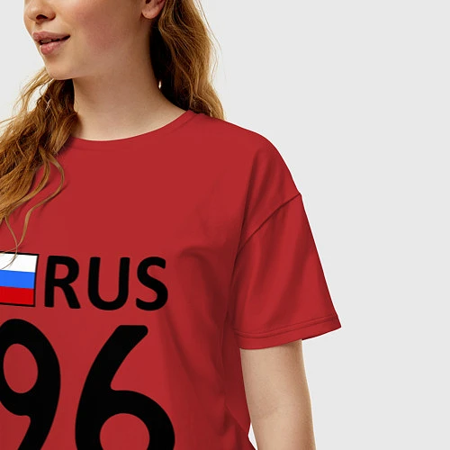 Женская футболка оверсайз RUS 96 / Красный – фото 3