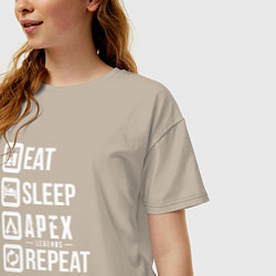 Футболка оверсайз женская Eat, Sleep, Apex, Repeat, цвет: миндальный — фото 2