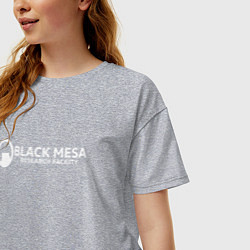 Футболка оверсайз женская Black Mesa: Research Facility, цвет: меланж — фото 2
