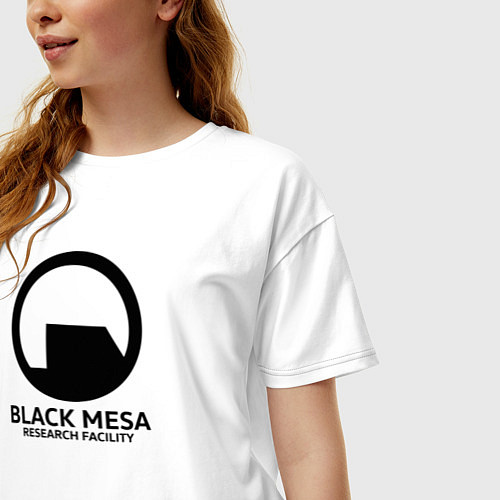 Женская футболка оверсайз Black Mesa: Research Facility / Белый – фото 3