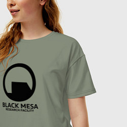 Футболка оверсайз женская Black Mesa: Research Facility, цвет: авокадо — фото 2