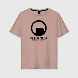 Футболка оверсайз женская Black Mesa: Research Facility, цвет: пыльно-розовый