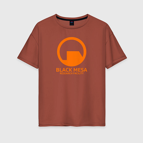 Женская футболка оверсайз Black Mesa: Research Facility / Кирпичный – фото 1