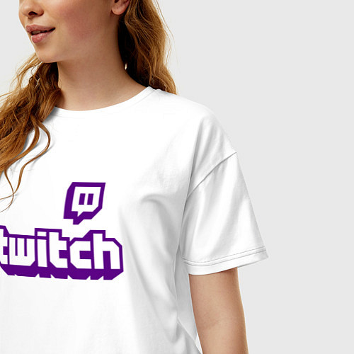 Женская футболка оверсайз Twitch / Белый – фото 3