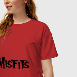 Футболка оверсайз женская Misfits logo, цвет: красный — фото 2