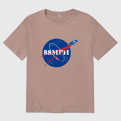 Футболка оверсайз женская NASA Delorean 88 mph, цвет: пыльно-розовый