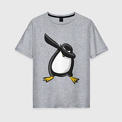 Футболка оверсайз женская DAB Pinguin, цвет: меланж