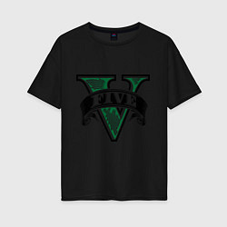 Футболка оверсайз женская GTA V: Logo, цвет: черный