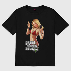 Футболка оверсайз женская GTA V: Selfie, цвет: черный