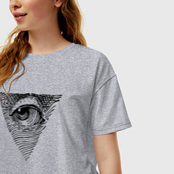 Футболка оверсайз женская The well-known eye, цвет: меланж — фото 2