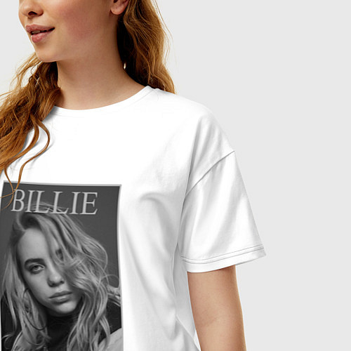 Женская футболка оверсайз Billie Eilish / Белый – фото 3