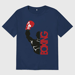 Футболка оверсайз женская Boxing, цвет: тёмно-синий
