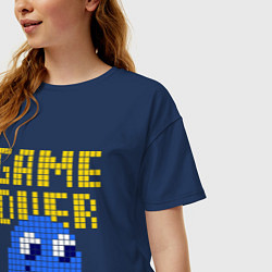 Футболка оверсайз женская Pac-Man: Game over, цвет: тёмно-синий — фото 2