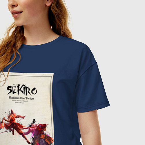 Женская футболка оверсайз SEKIRO SDT / Тёмно-синий – фото 3