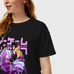 Футболка оверсайз женская No Game No Life, цвет: черный — фото 2