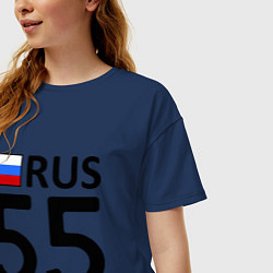 Футболка оверсайз женская RUS 55, цвет: тёмно-синий — фото 2