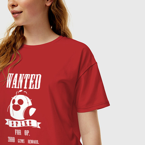 Женская футболка оверсайз Wanted Spike / Красный – фото 3
