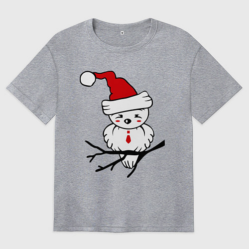 Женская футболка оверсайз Птичка / Меланж – фото 1