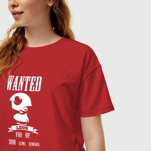 Женская футболка оверсайз Leon Wanted / Красный – фото 3