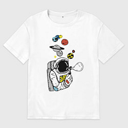 Футболка оверсайз женская Cosmos, цвет: белый