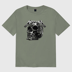 Футболка оверсайз женская Metallica - metal skull, цвет: авокадо
