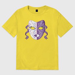 Футболка оверсайз женская Театральная маска, цвет: желтый