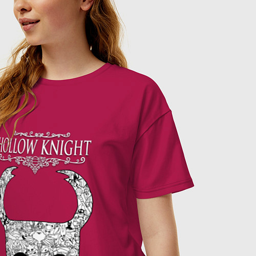 Женская футболка оверсайз Hollow Knight / Маджента – фото 3