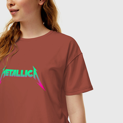 Женская футболка оверсайз METALLICA / Кирпичный – фото 3