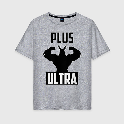 Женская футболка оверсайз PLUS ULTRA черный / Меланж – фото 1