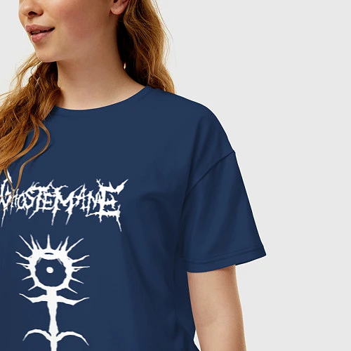 Женская футболка оверсайз Ghostemane / Тёмно-синий – фото 3