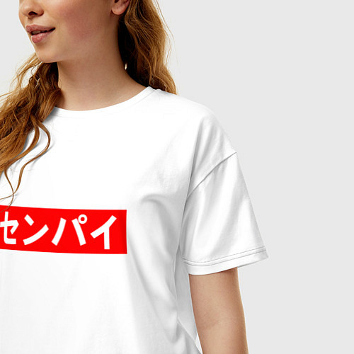 Женская футболка оверсайз SENPAI / Белый – фото 3