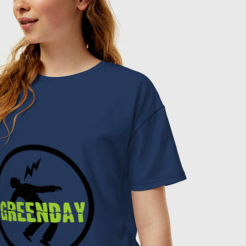 Женская футболка оверсайз Green Day: Voltage / Тёмно-синий – фото 3