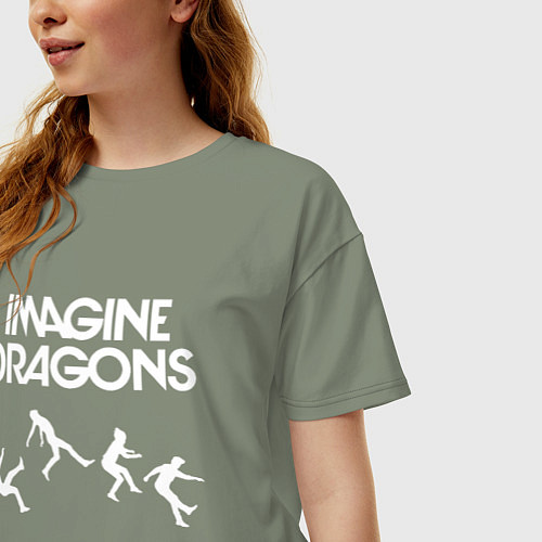 Женская футболка оверсайз IMAGINE DRAGONS / Авокадо – фото 3