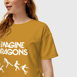 Футболка оверсайз женская IMAGINE DRAGONS, цвет: горчичный — фото 2