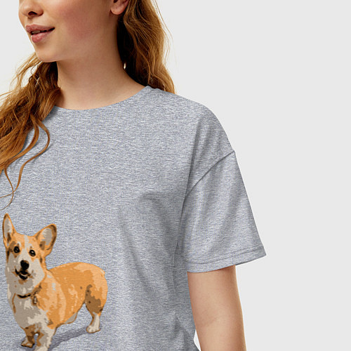 Женская футболка оверсайз Собака / Меланж – фото 3