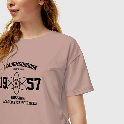Женская футболка оверсайз Новосибирск, Академгородок / Пыльно-розовый – фото 3