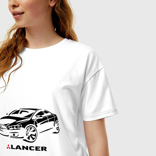 Женская футболка оверсайз Mitsubishi lancer / Белый – фото 3