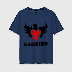 Футболка оверсайз женская Green Day: Wings, цвет: тёмно-синий