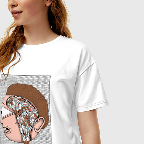 Женская футболка оверсайз Morty Brain / Белый – фото 3