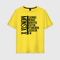 Футболка оверсайз женская MONSTA X, цвет: желтый