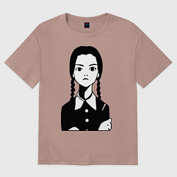 Футболка оверсайз женская Wednesday Addams, цвет: пыльно-розовый