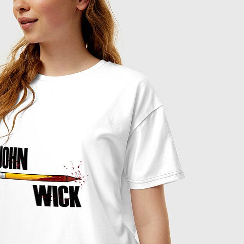 Женская футболка оверсайз John Wick / Белый – фото 3