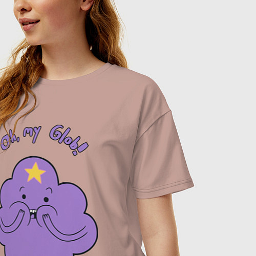 Женская футболка оверсайз Oh, my Glob! / Пыльно-розовый – фото 3