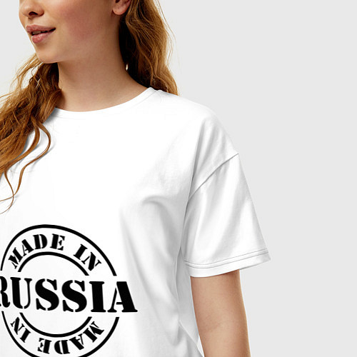 Женская футболка оверсайз Made in Russia / Белый – фото 3