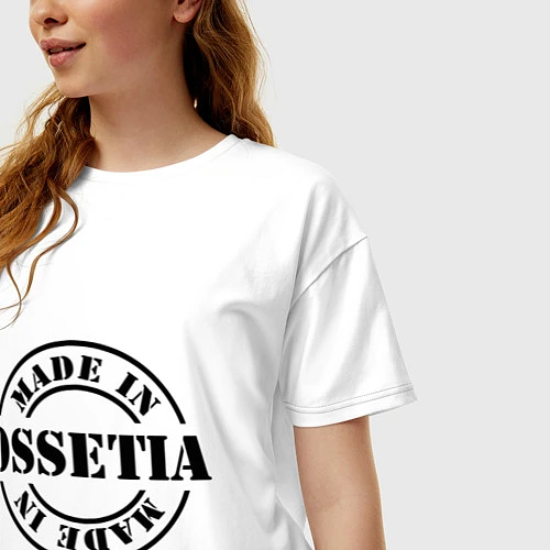 Женская футболка оверсайз Made in Ossetia / Белый – фото 3